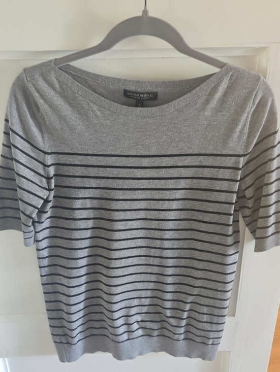 Banana Republic Tops - Banana Republic Gray Striped Top